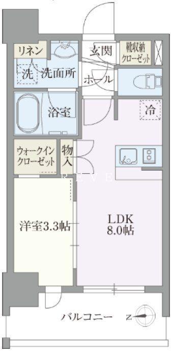 ライトテラス浅草(1LDK/4階)の間取り写真
