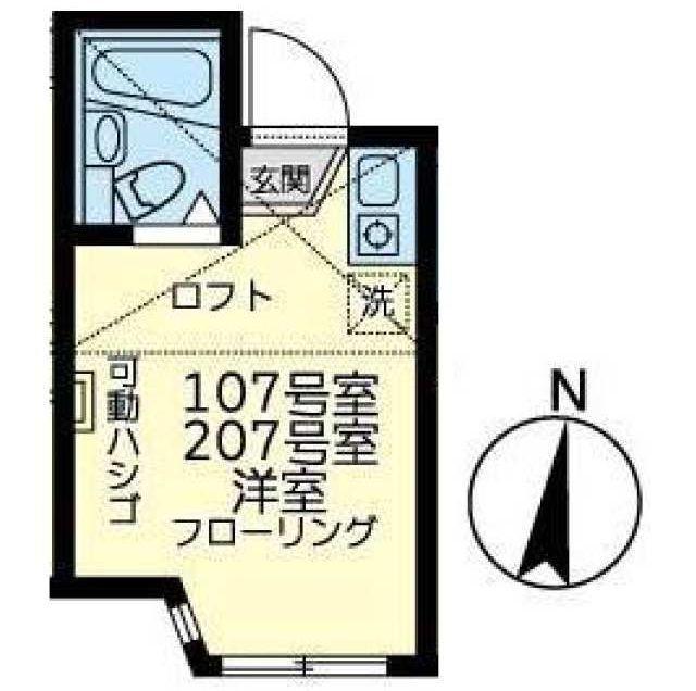 ユナイトKOKANエルリンガー(ワンルーム/1階)の間取り写真