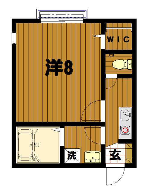 ルミエール(1K/1階)の間取り写真