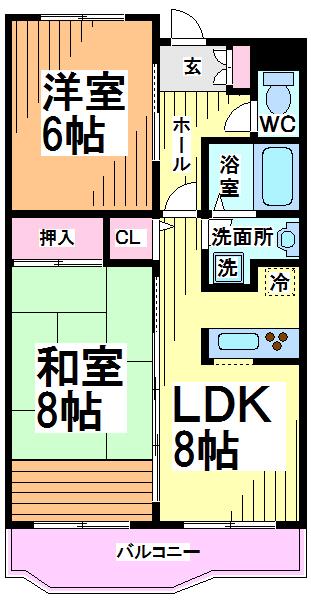 NCコート(2LDK/1階)の間取り写真