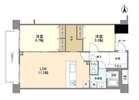FULL HOUSE GAKUGEI DAIGAKU(2LDK/3階)の間取り写真