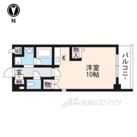 WATERMARK(ワンルーム/2階)の間取り写真