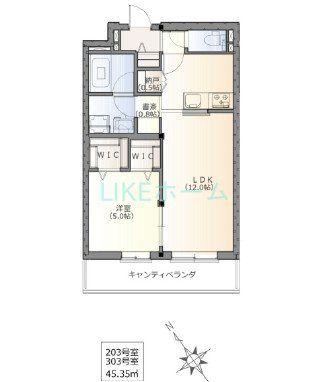 印内2丁目計画(1LDK/2階)の間取り写真