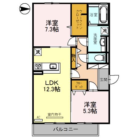 レオガーデン(2LDK/3階)の間取り写真