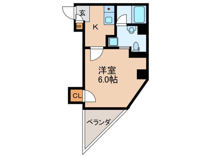 ハイツASK(1K/2階)の間取り写真