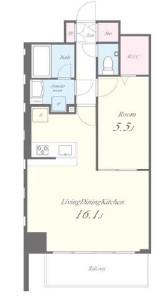 N RESIDENCE SUMIYOSHI エヌレジデンス住吉(1LDK/1階)の間取り写真