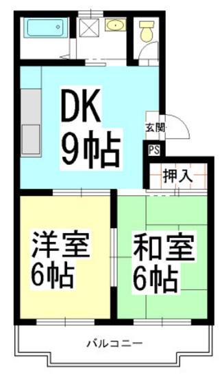 メゾンエルドラド(2DK/3階)の間取り写真