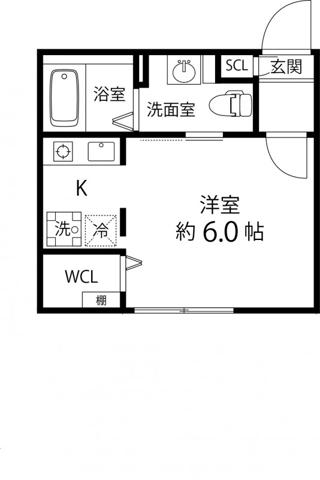 BRANCHE大森山王(ワンルーム/2階)の間取り写真
