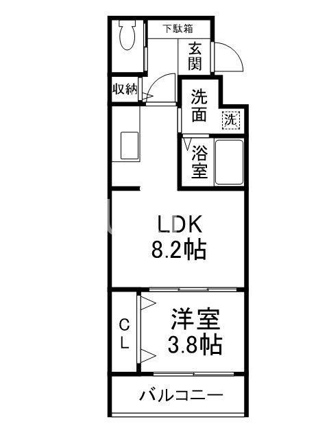 MJC京都西大路II(1LDK/1階)の間取り写真