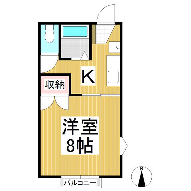 フォーブル佐藤(1K/2階)の間取り写真