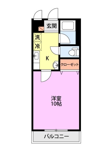 HILLS道玄坂(1K/3階)の間取り写真