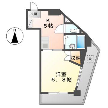 グランソワール千代田(1DK/6階)の間取り写真