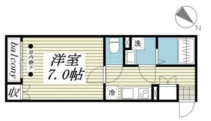 東京メトロ半蔵門線 押上駅 徒歩4分 3階建 築13年(1K/1階)の間取り写真