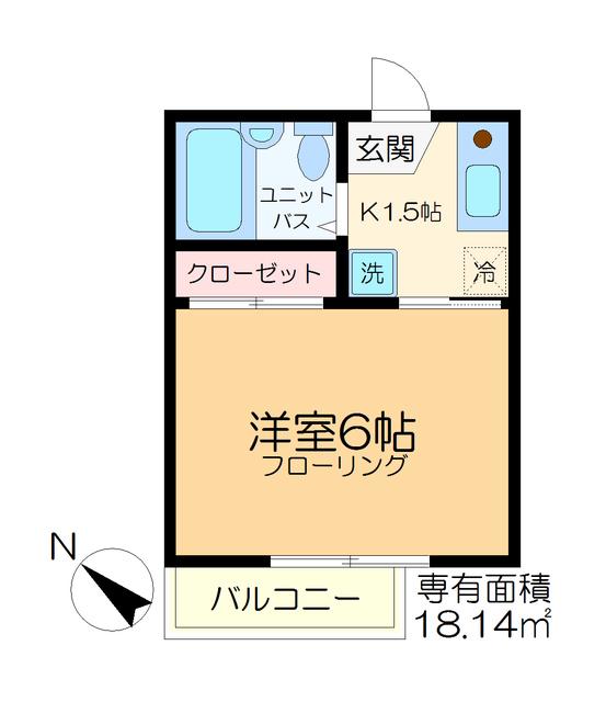 メゾン・テクノ(1K/2階)の間取り写真