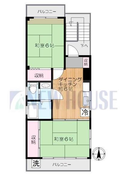 諏訪マンション(2DK/3階)の間取り写真