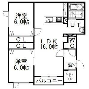 レジデンスY.S(2LDK/2階)の間取り写真