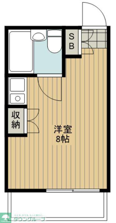 ビューティフルロマンス(ワンルーム/1階)の間取り写真