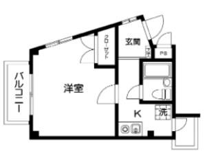 アンジェラス(1K/3階)の間取り写真