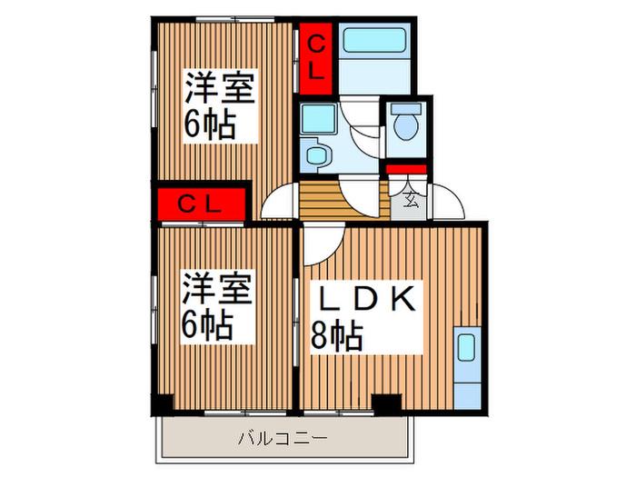 サンリヴェール(2LDK/3階)の間取り写真