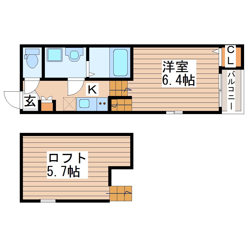 フローラ福住町(1K/1階)の間取り写真