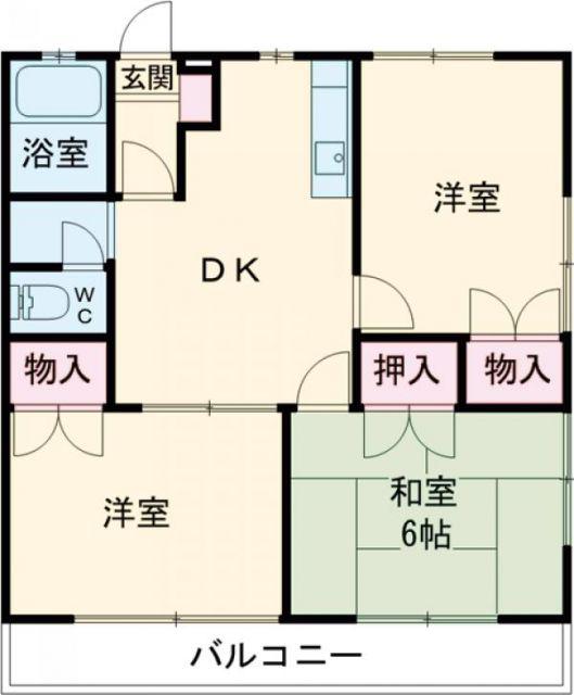 エステートピア二色の浜(3DK/2階)の間取り写真