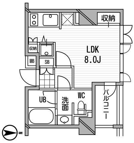アーデン木場(ワンルーム/5階)の間取り写真