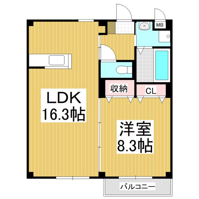 THE FRONT(1LDK/2階)の間取り写真