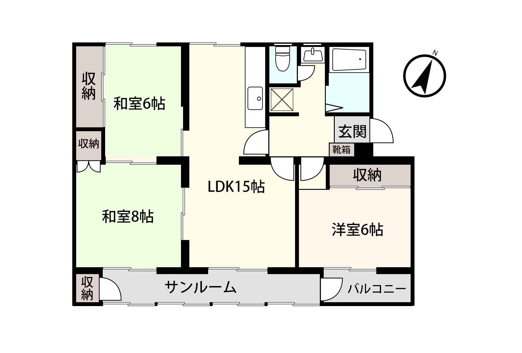 アシスト山形マンション(3LDK/3階)の間取り写真