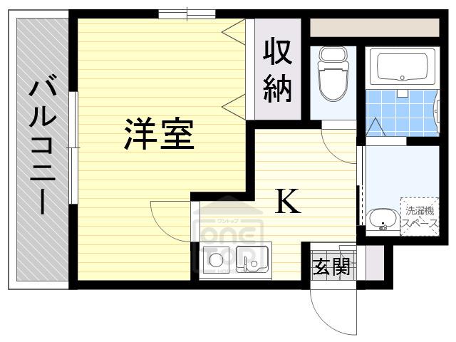アンプルールSHINE(1K/1階)の間取り写真
