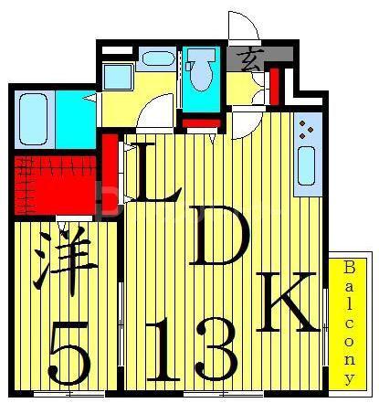 リージェント東和(1LDK/3階)の間取り写真