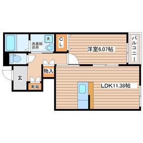 アンジン(1LDK/1階)の間取り写真