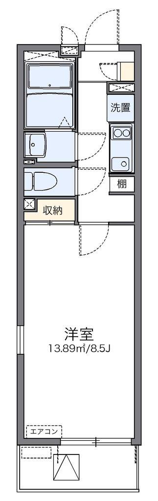 レオネクストひまわり(1K/3階)の間取り写真