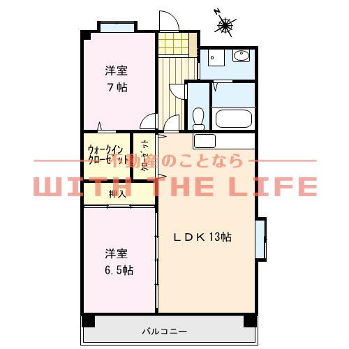 グリーンキャッスル(2LDK/3階)の間取り写真