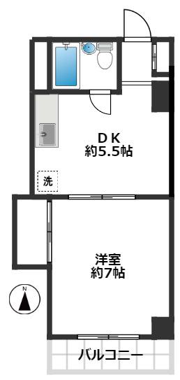 総建武蔵関ハイム(1DK/3階)の間取り写真