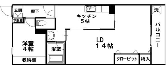 ビラユニオン丸山(1LDK/2階)の間取り写真