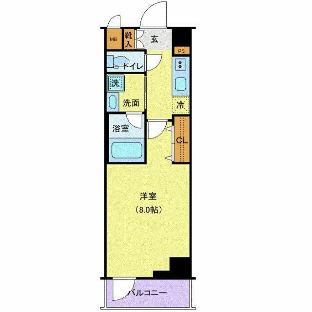 TATSUMIスカイガーデンテラス(1K/5階)の間取り写真