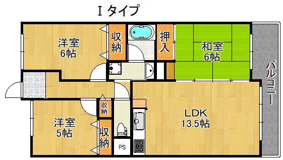 サワー・ドゥー住之江公園(3LDK/11階)の間取り写真