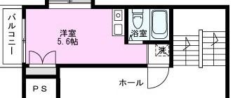 東武伊勢崎線 東武動物公園駅 徒歩9分 3階建 築38年(ワンルーム/2階)の間取り写真