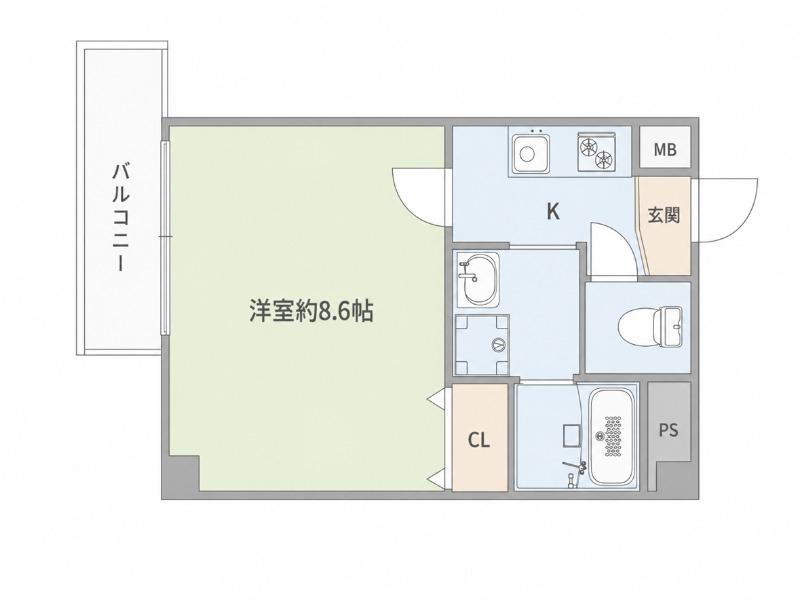 アヴェーレ早苗町(1K/4階)の間取り写真