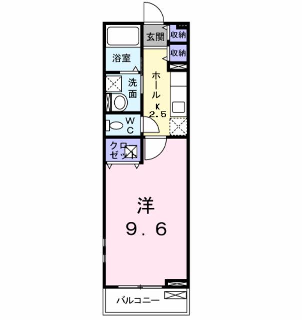 デュオ カンタービレ(1K/2階)の間取り写真