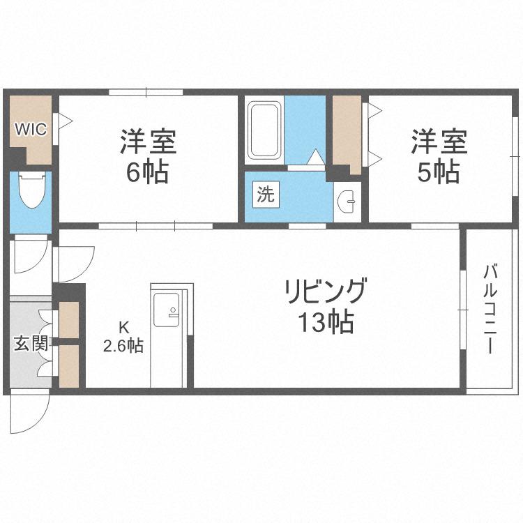 INSPIRE(2LDK/4階)の間取り写真