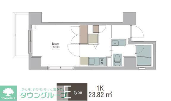 エルプレイス東神奈川(1K/6階)の間取り写真