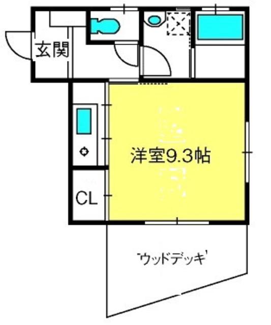 パルトゥネール蓮田(1K/1階)の間取り写真