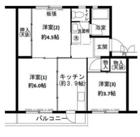 ビレッジハウス志染12号棟(3K/2階)の間取り写真