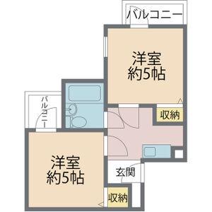 六龍苑岡町(1LDK/3階)の間取り写真