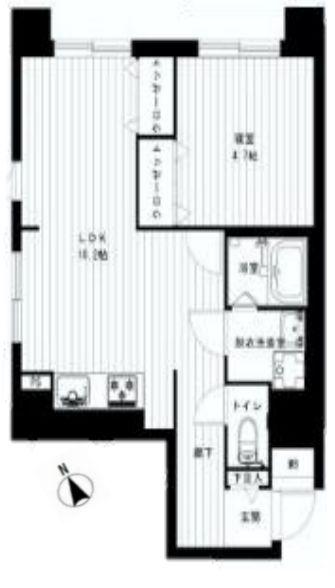 グローリア初穂御殿山(1LDK/10階)の間取り写真