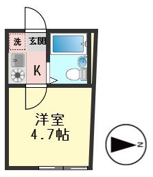 エルプレミア亀有(1K/2階)の間取り写真