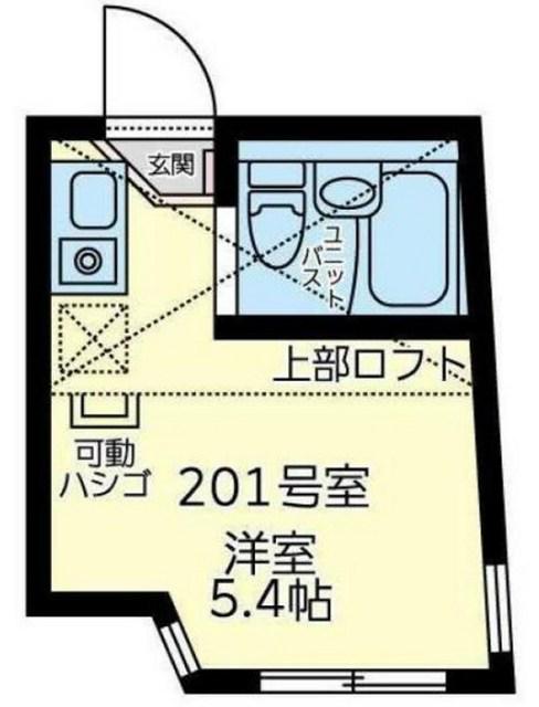 ユナイト藤崎ビッシーガの杜(ワンルーム/2階)の間取り写真