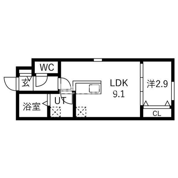 アヴァンセ一宮(1LDK/1階)の間取り写真