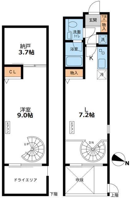 カッシア目黒(1SDK/1階)の間取り写真